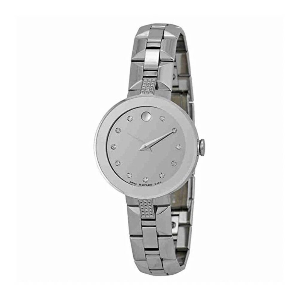 Movado Women's Sliver Analog Display Swiss Quartz Watch  0606815